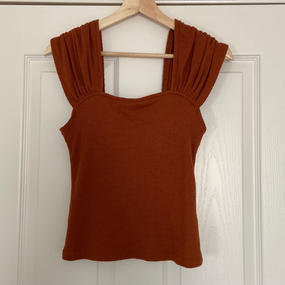 Ruched Shoulder Anthropologie Top